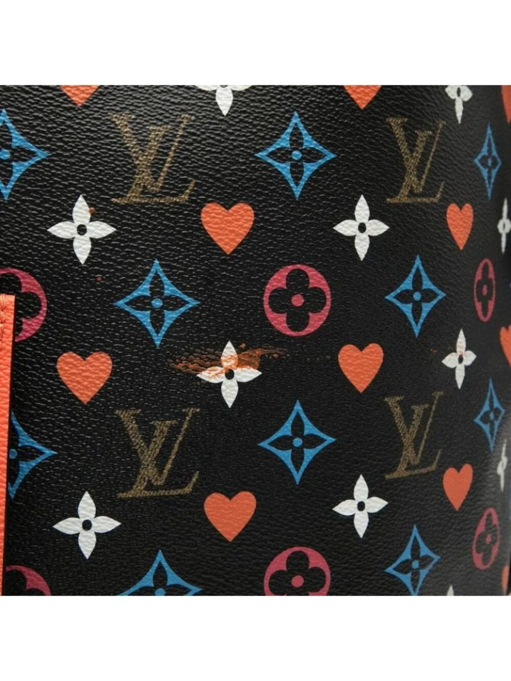 Louis Vuitton Game on Monogram Neverfull MM Tote Shoulder Bag Black Multicolor